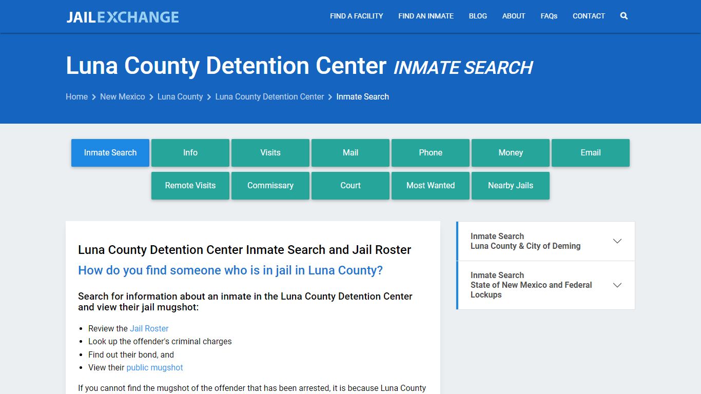 Luna County Detention Center Inmate Search - Jail Exchange