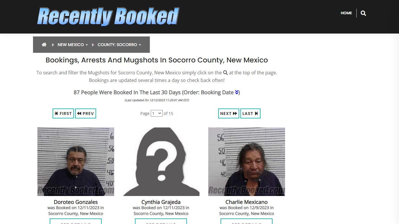 Bookings, Arrests and Mugshots in Socorro County, New Mexico