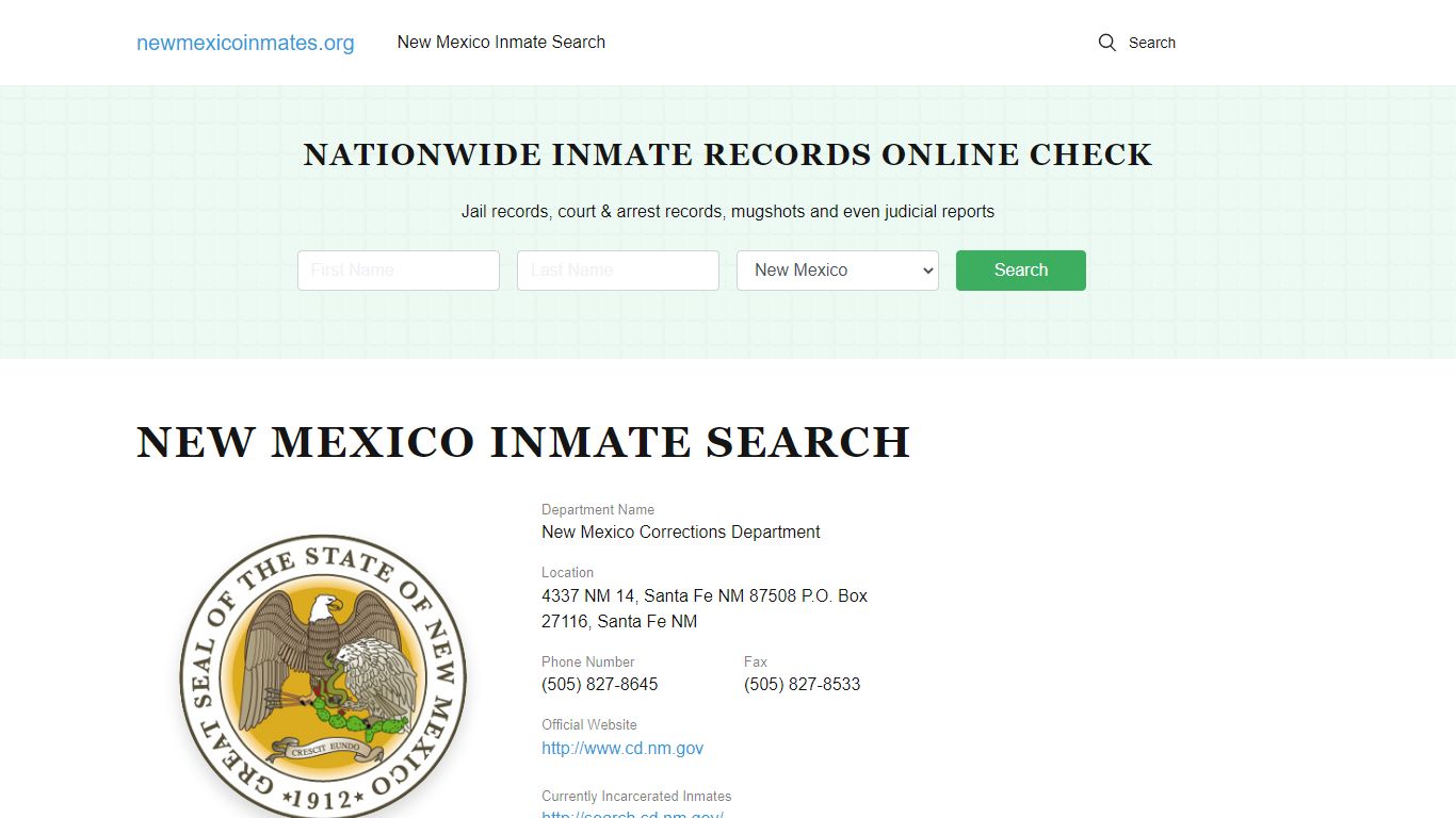 New Mexico Offender Lookup - NM DOC Inmates